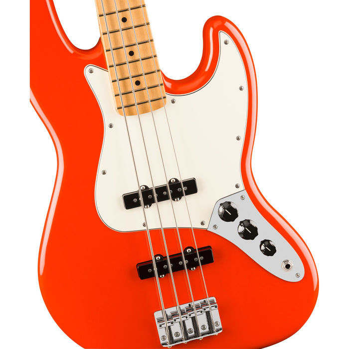 Fender Player II Jazz Electric Bass Guitar, Maple Fingerboard - Coral Red