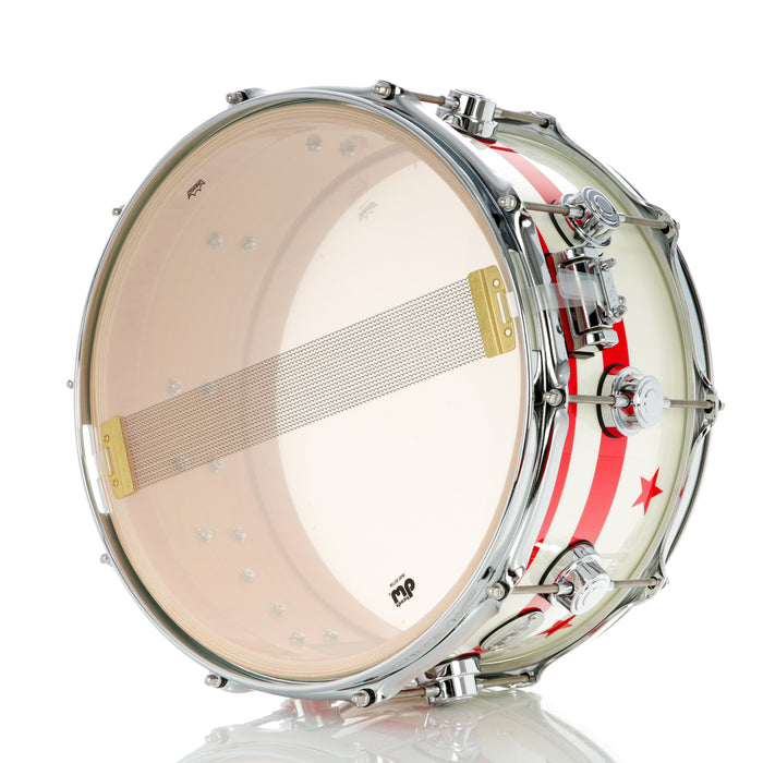 Drum Workshop 14" x 7" Collector's Series Pure Maple Snare Drum - D.C. Flag Lacquer With Chrome Hardware