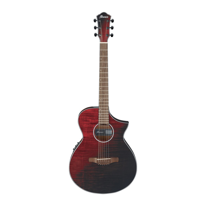 Ibanez AEWC32FM Thinline Acoustic Electric Guitar - Red Sunset Fade - New,Red Sunset Fade