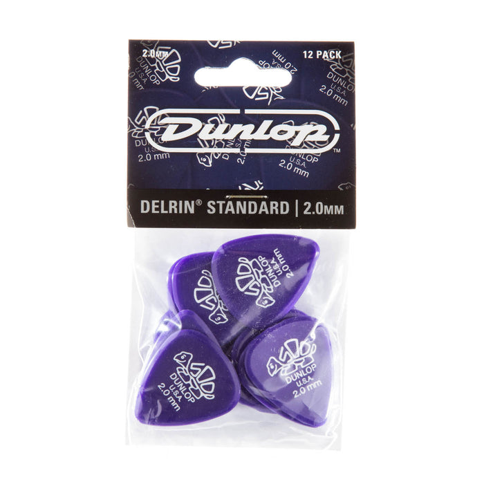 Dunlop Delrin 500 Guitar Picks - 2.0mm - Purple (12-pack)