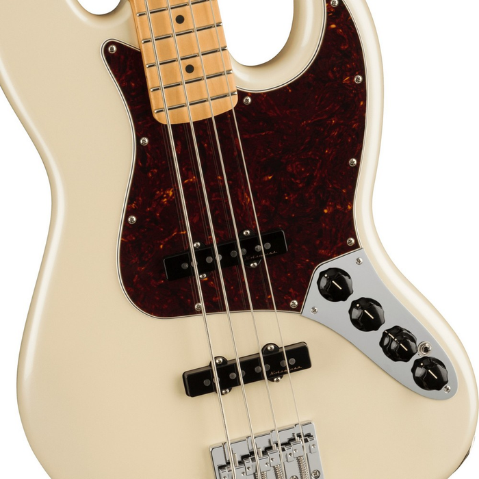 Fender Player Plus Jazz Bass Guitar - Olympic Pearl with Maple Fretboard - New