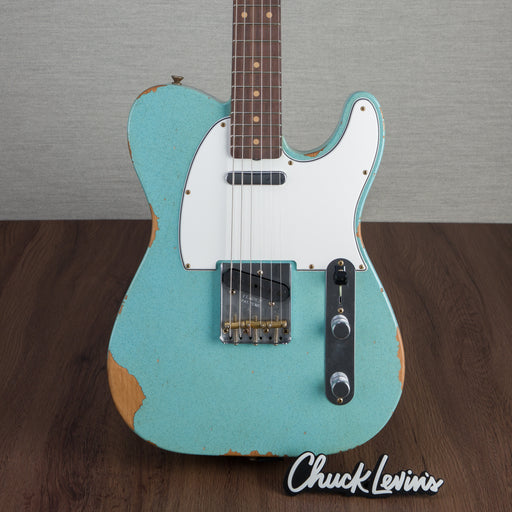 Fender Custom Shop Limited Edition '61 Telecaster Relic Electric Guitar - Aged Daphne Blue Sparkle - #CZ567663