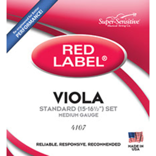 Super Sensitive Red Label Viola Strings - 15"-16 1/2" Size (Full Size)