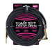 Ernie Ball P06086 Braided Straight to Right Angle Instrument Cable - 18-Foot Black with Gold Connectors