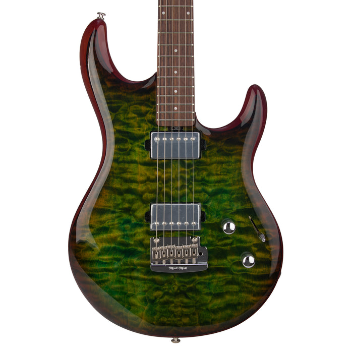 Music Man Steve Lukather Signature Luke III Electric Guitar, Lucsious Green, Quilt Maple Top - Open Box Mint