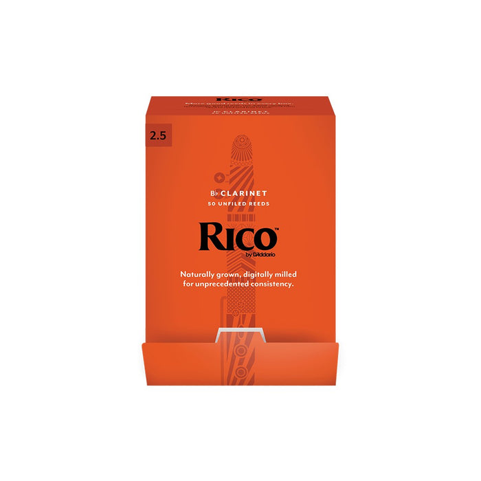 Rico by D'Addario RCA0125 Bb Clarinet Reeds, Strength 2.5, 50-pack