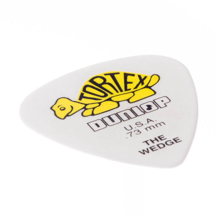 Dunlop Tortex Wedge Pick - 0.73mm - White (12-Pack)