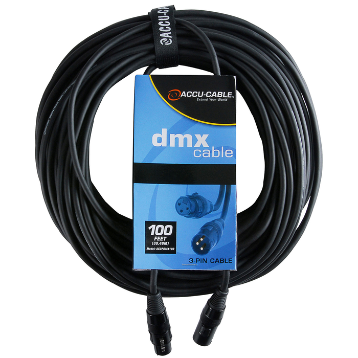 ADJ Accu-Cable AC3PDMX100 3 Pin DMX Cable - 100-Foot