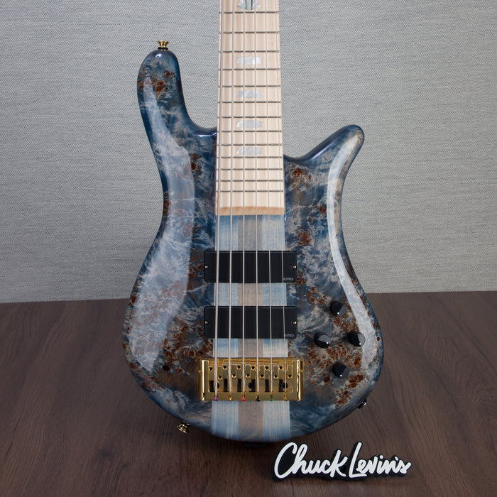 Spector Euro6LT Poplar Burl Bass Guitar - Faded Light Blue - #]C121SN 21051