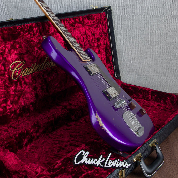 Castedosa Conchers Baritone Electric Guitar - Aged Purple Metallic - #199