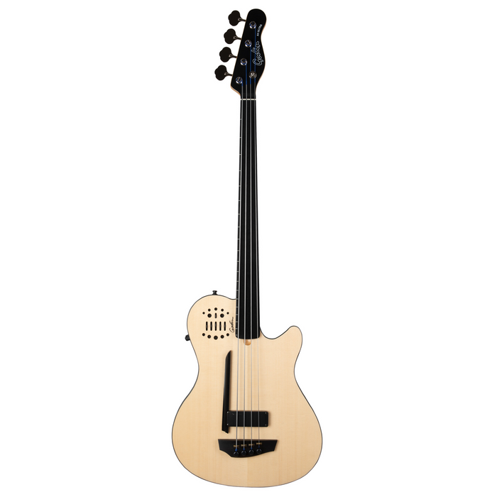 Godin A4 Ultra Fretless A/E Bass Guitar - Natural - New