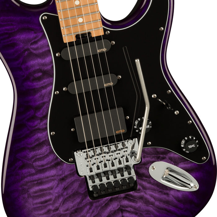 Charvel Marco Sfogli Signature Pro-Mod So-Cal Style 1 HSS FR CM QM Electric Guitar - Transparent Purple Burst - New