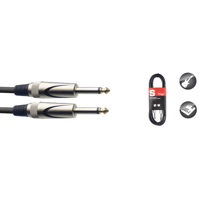 Stagg 10' (3m) S-Series Deluxe Instrument Cable - Black