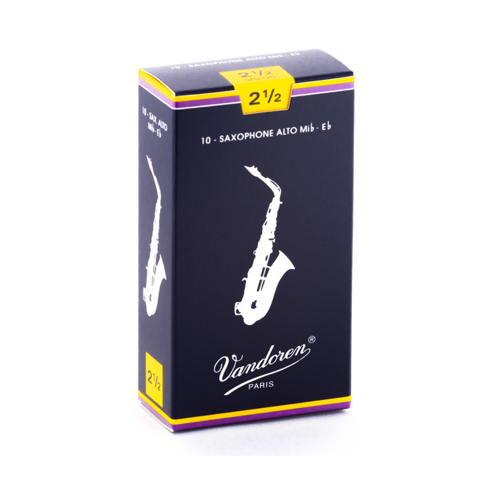 Vandoren SR21 Traditional Alto Sax Reed 10-Pack - New,2.5