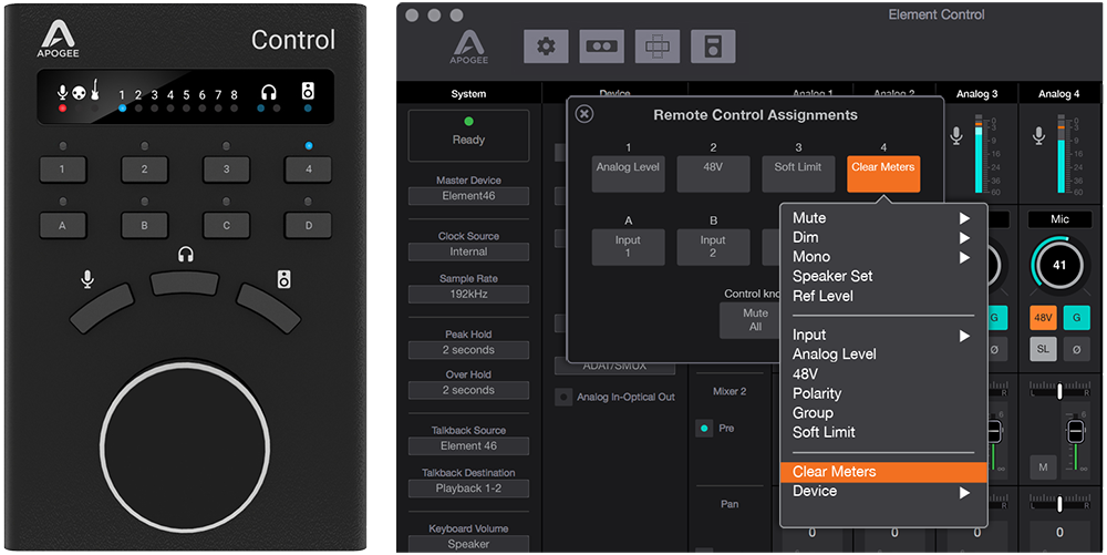 Apogee Element Control USB Hardware Remote