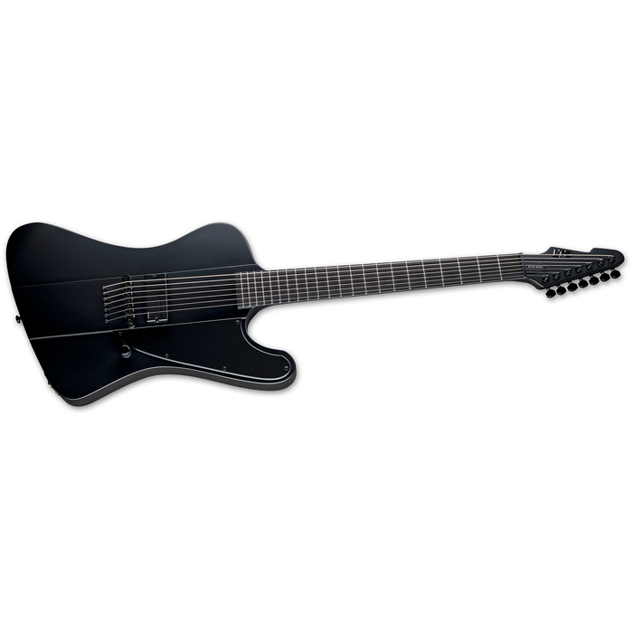 ESP Phoenix-7 Baritone Black Metal 7-String Electric Guitar - Black Satin - New