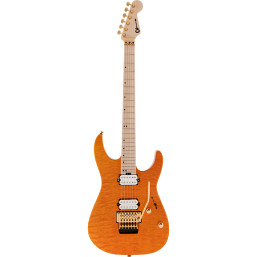 Charvel Pro-Mod DK24 HH FR M Mahogany With Quilt Maple Electric Guitar - Dark Amber - New