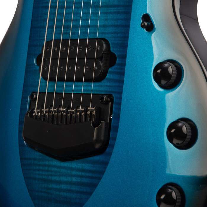 Music Man John Petrucci Signature Majesty 7-String Electric Guitar, Titan Blue - Mint Open Box