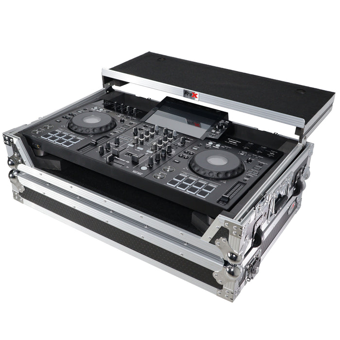 Pro X XS-XDJRX3WLT ATA Flight Case ATA Flight Case for Pioneer XDJ-RX3 DJ Controller with Laptop Shelf 1U Rack Space and Wheels