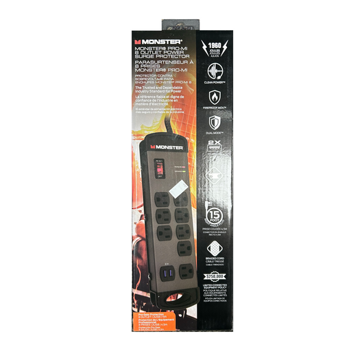 Monster MPOWER8001-U 8-Outlet Power Surge Protector - New