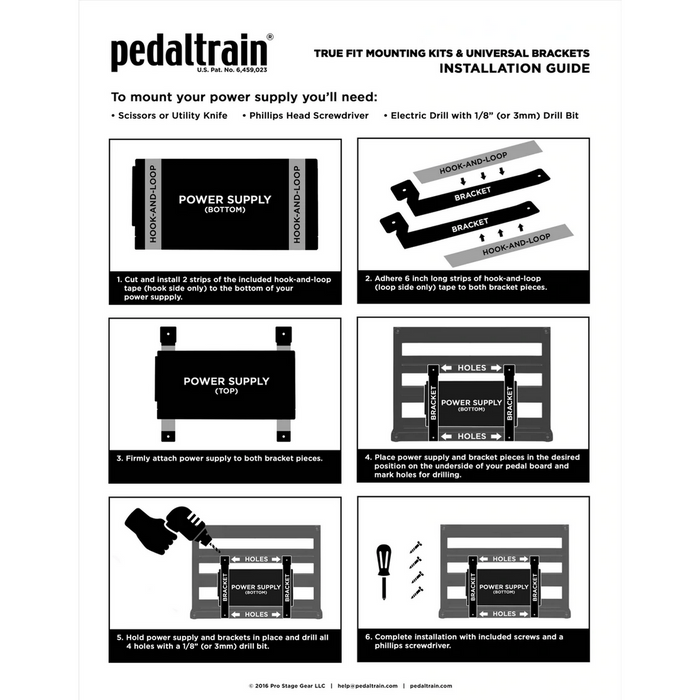 Pedaltrain PT-TFMK-LG True Fit Universal Mounting Kit for Classic Series