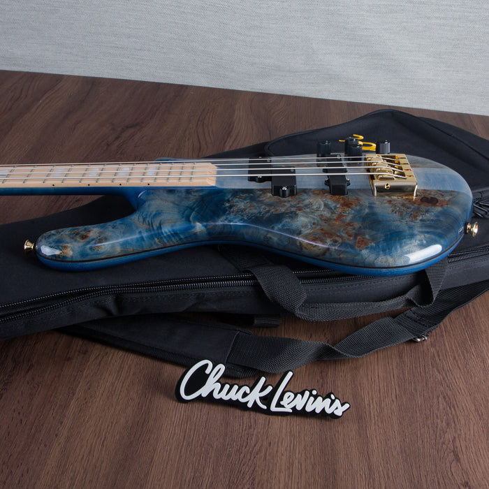 Spector Euro4 LT Bass Guitar - Exotic Poplar Burl Blue Fade - CHUCKSCLUSIVE - #]C121SN 21045