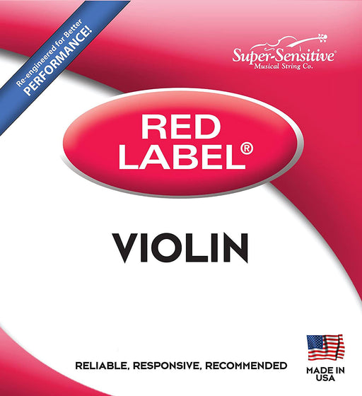 Super Sensitive Red Label Violin Strings - 1/16 Size