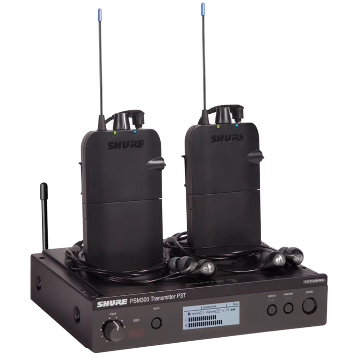 Shure PSM300 P3TR112TW Twinpack Wireless In-Ear Monitor System - G20 Band